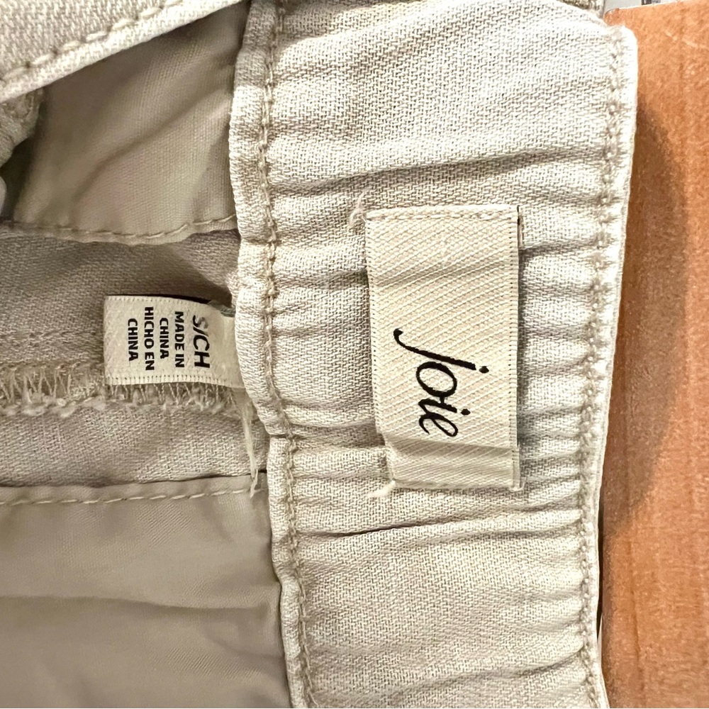 Joie High waisted pleated Shorts Relaxed Fit Cotton Linen Blend in beige - Picture 4 of 5